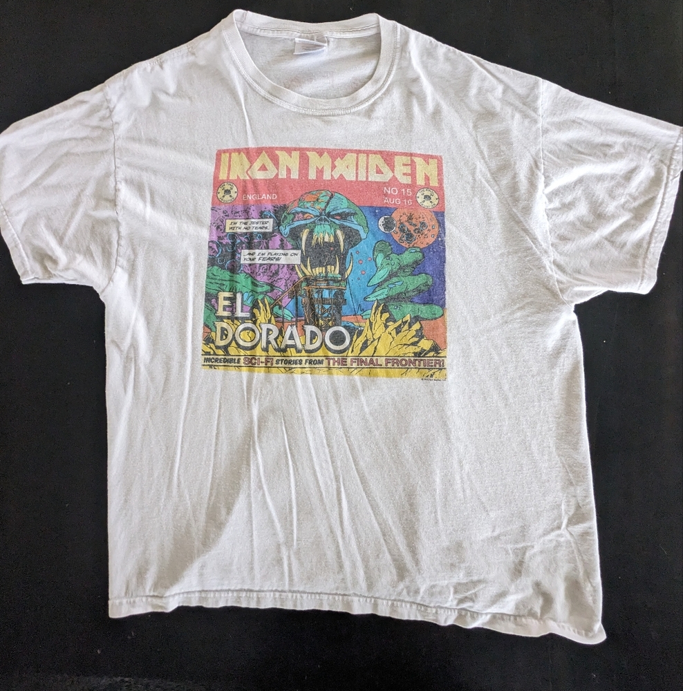 Vintage Iron Maiden “El Dorado” Hanes Heavyweight Graphic T-Shirt XL – White